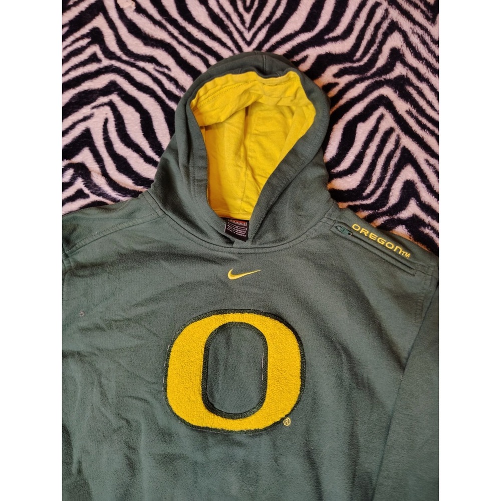 Vintage Y2K Nike Center Swoosh Oregon Ducks Hoodie Sweatshirt Mens‎ Medium Green - Picture 4 of 8